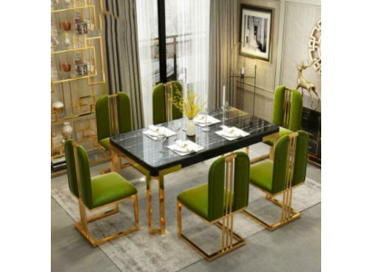 Luxe tafels Eettafel Moderne metalen eettafel Meubels Goud Roestvrij staal