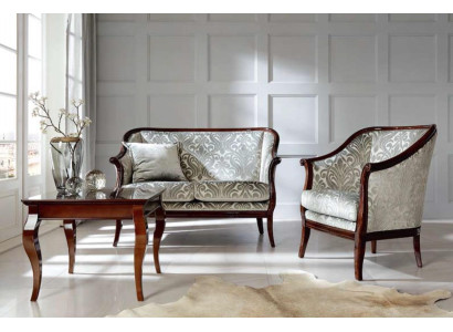 Tweezits luxe bankstel 2-zits stof Grijs Woonkamer Klassiek Polyester Bruin   Tweezits luxe bankstel 2-zits stof Grijs Woonkamer Klassiek Polyester Bruin