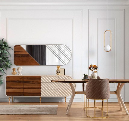 Eetkamer eettafel stoel set groep meubilair tafel luxe tafels meubilair 5-delig.