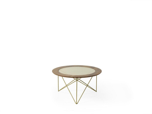 Italiaanse stijl 2x salontafels rond luxe bruin woonkamer tafel