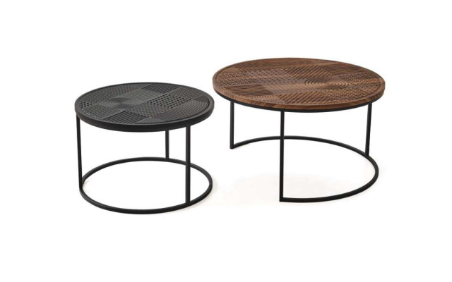 Moderne tafels Ontwerper Luxe Bijzettafel Nieuwe Salontafels Tafel 2 delen Bruin