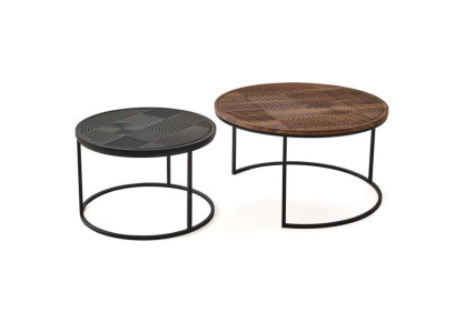 Moderne tafels Ontwerper Luxe Bijzettafel Nieuwe Salontafels Tafel 2 delen Bruin