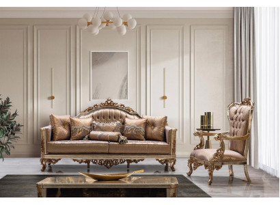 Sofa Set 3+1 Zits Gouden salontafel Bankstel Woonkamer Luxe Nieuw