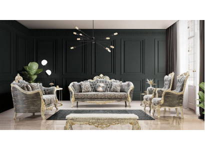 Klassieke Chesterfield Barok Bankstel Woonkamer Meubel Compleet Set 5-delig