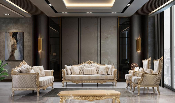 Koninklijke salontafel Tafel 120x80 Tafels Barok Rococo salontafels