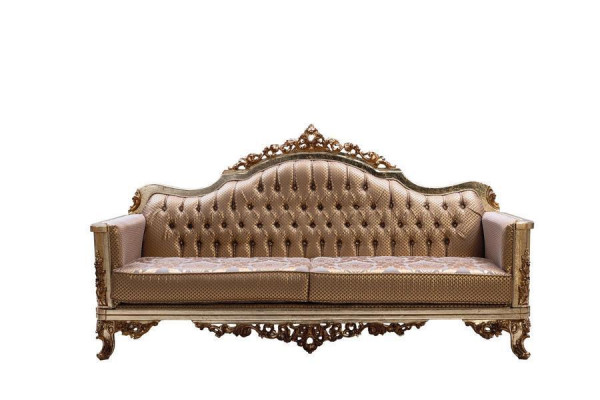 Bank 3-zits woonkamer bankstel textiel luxe klassiek design driezits