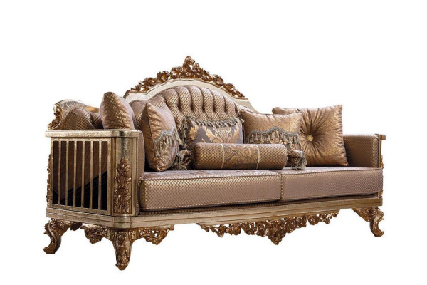 Bank 3-zits woonkamer bankstel textiel luxe klassiek design driezits