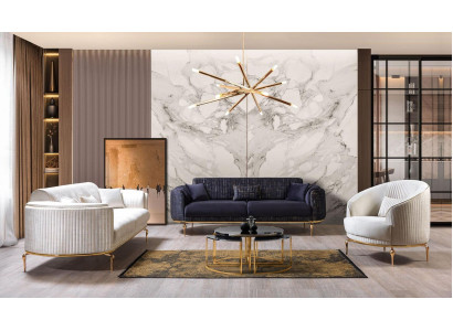 Sofa set met 3+3+1 zits bankstel luxe banken stof nieuw
