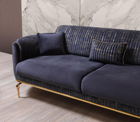 Sofaset 3311 set 3-zits bank gestoffeerd meubilair textiel stof luxe nieuw