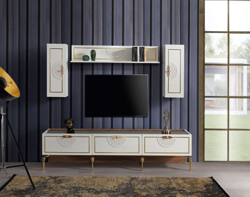 Eetkamerset Tafel 4x Stoel Dressoir Spiegel Meubels 7-delig nieuw Modern