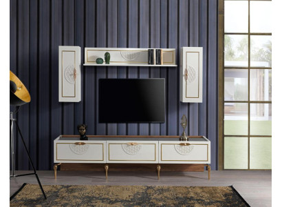 Eetkamerset Tafel 4x Stoel Dressoir Spiegel Meubels 7-delig nieuw Modern