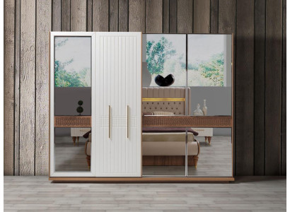 Slaapkamer luxe kledingkast hout met glas design Modern nieuw