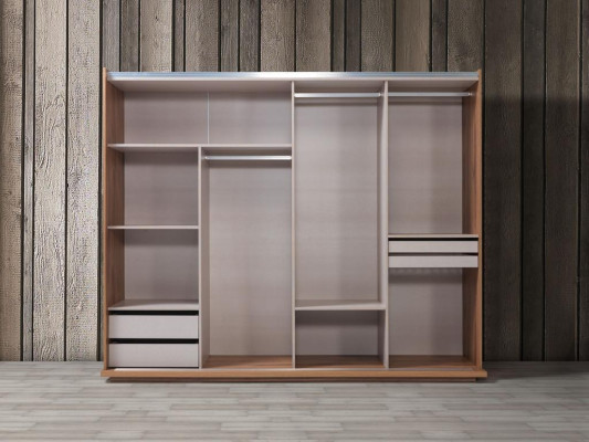 Slaapkamer luxe kledingkast hout met glas design Modern nieuw