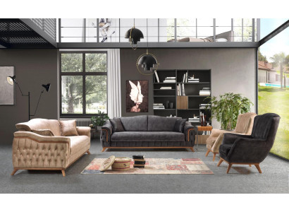 Bank Luxe Textiel Chesterfield Bank Bekleding 3-Zits Bank Stof Nieuw