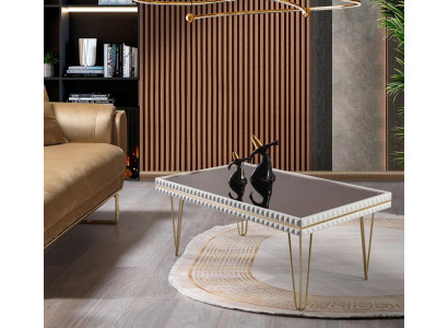 Woonkamer salontafel tafel design meubels luxe 111x64 bank wit