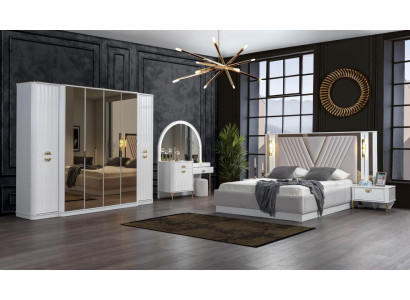 Slaapkamer set Bed 2x Nachtkastjes Kledingkast 5-delig Modern nieuw