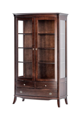 Woonkamer meubels Klassieke vitrine Hout Glas Glazen kast Kast Vitrines Nieuw.