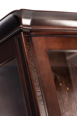 Woonkamer meubels Klassieke vitrine Hout Glas Glazen kast Kast Vitrines Nieuw.