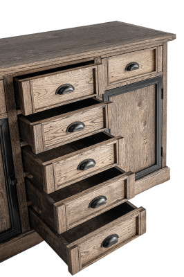 Console bruin houten tafel met lade plank bijzettafel dressoir meubels
