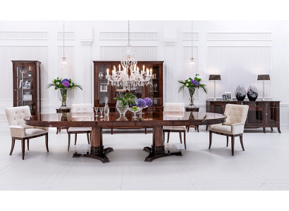 Design Luxe Tafel Set XXL Houten Tafels + 8 Stoelen Met Leuningen 9-delig.
