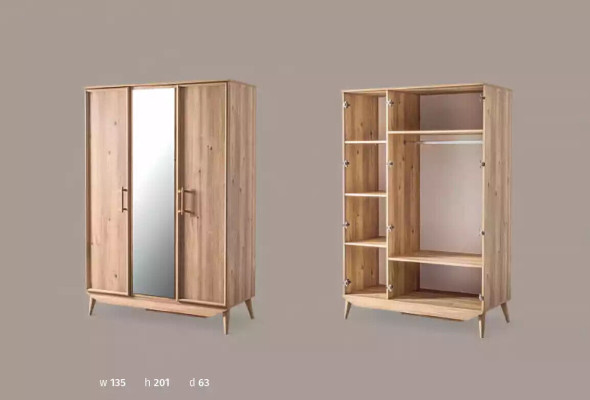 Kledingkast bruin hout Slaapkamer meubels ontwerp Kasten Elegante kast