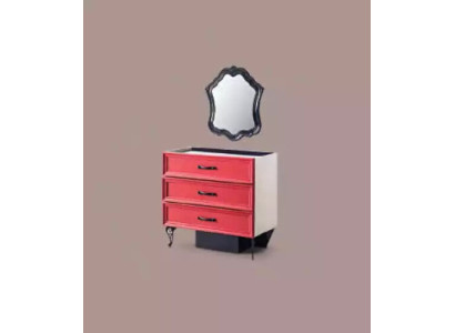 Klassieke dressoir kast ladekast commode slaapkamer rood hout