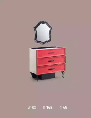 Klassieke dressoir kast ladekast commode slaapkamer rood hout