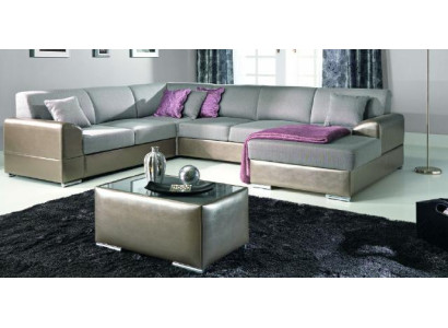 Luxe U-vormige gestoffeerde bank in elegante eigentijdse stijl met verfijnde details.