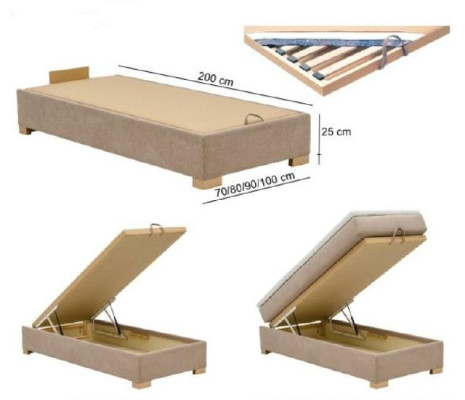 Bed Continental Boxspring Bedden Bekleed Hoog Dubbel Leer Textiel Bed