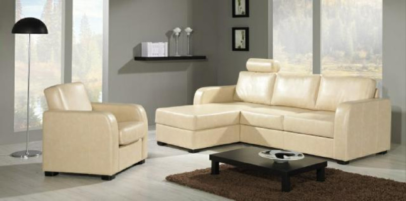Hoekbank Bank Sofa Lederen Textiel Stof Woonlandschap Set Kussen Hoek CAPRI