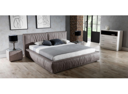 Slaapkamer set Bruin Bed Nachtkastje Elegant Ontwerp Modern Hout Meubilair 3-delig