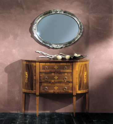 Kommode Italiaanse meubelen Massief Spiegel 2-delige ladekast Dressoir Kast Hout
