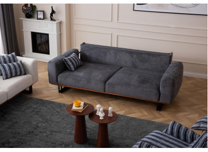 Bank 230cm Zitkussen 3-zits Bank Grijs Designmeubels Woonkamer