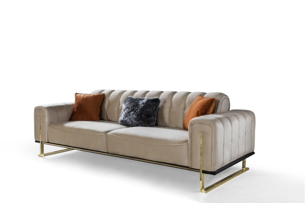 Bankstel 3-zits Modern Meubilair Beige Kleur Woonkamer Luxe Bankstellen 240cm