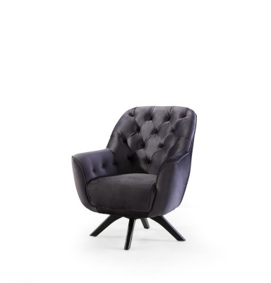 Fauteuil Modern Zwarte kleur Woonkamer Textiel Luxe Design Meubels