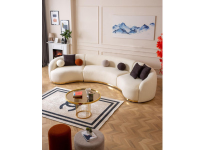 Ontwerper Ronde bank Witte hoekbank Moderne meubels in woonkamer Luxe