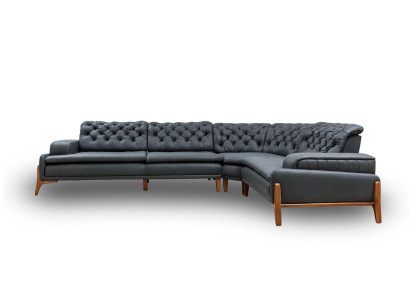 Luxe hoekbank L-vorm met audiosysteem Modern grijs meubels kunstleer