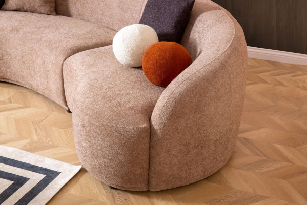 Ontwerper Ronde bruine hoekbank Modern meubilair Woonkamer Luxe Banken