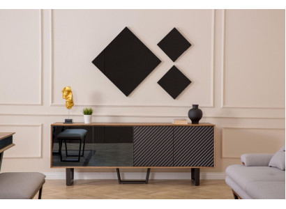 Designer eetkamerset 4-delig dressoir met 3 spiegels Moderne stijl nieuw