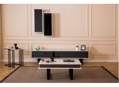Modern woonkamerset 6-delig tv-standaard design wandkast hout meubilair