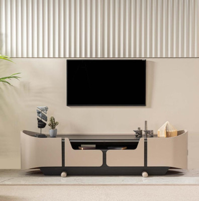 RTV Lowboard TV-standaard woonkamer hout Beige dressoir tafel modern