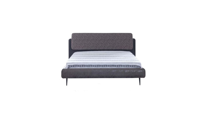 Tweepersoonsbed 160 cm Bedframe Grijs Stof Bedden Modern Slaapplaats