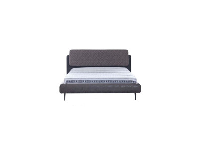 Tweepersoonsbed 160 cm Bedframe Grijs Stof Bedden Modern Slaapplaats