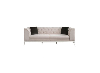 Woonkamer stoffen bankstel met drie zitplaatsen Chesterfield bank bankstel 3-zits beige stof  Woonkamer stoffen bankstel met drie zitplaatsen Chesterfield bank bankstel 3-zits beige stof