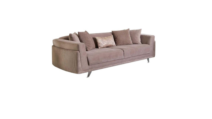 Driepersoons bank met slaapfunctie Bankstel 3-zits Beige stof Stoffen bank