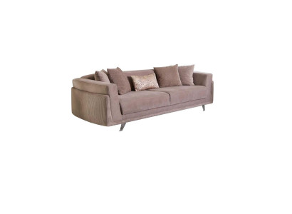 Driepersoons bank met slaapfunctie Bankstel 3-zits Beige stof Stoffen bank