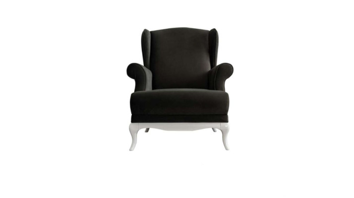 Fauteuil eenzitter stof Woonkamer Klassiek Zwarte Bekleding Zitter