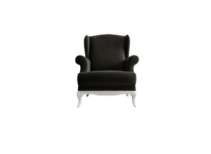 Fauteuil eenzitter stof Woonkamer Klassiek Zwarte Bekleding Zitter