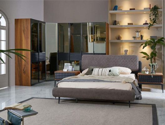 Bed Ontwerp Slaapkamer Tweepersoonsbed Bruin Hout Bedframe Set 4-delig