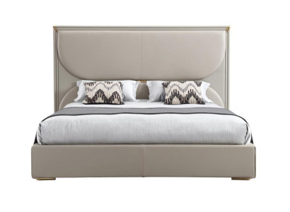 Luxe slaapkamer bed Designer meubels Tweepersoonsbed Wit Textiel Bedden Hout Nieuw
